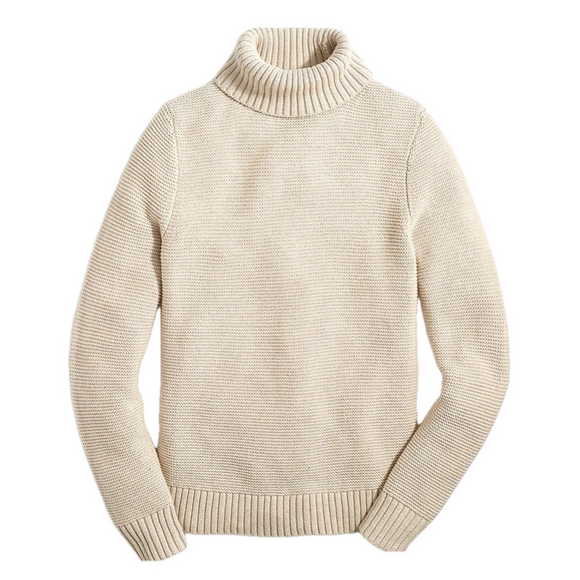 J. Crew Sweaters - J. Crew Classic Knit Cotton Wool Blend Turtleneck Beige Cream Medium